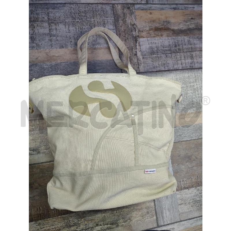 BORSA DONNA GRANDE SUPERGA TELA BEIGE | Mercatino dell'Usato Settimo torinese 2