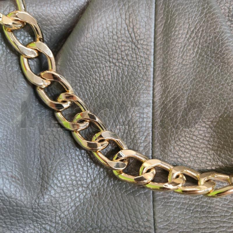 BORSA DONNA GRIGIA PELLE TRACOLLA MANICO DORATO | Mercatino dell'Usato Settimo torinese 4