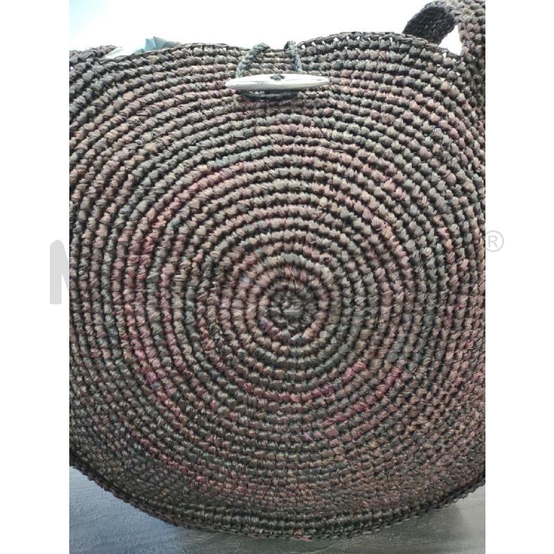 BORSA DONNA INTRECCIO MEZZALUNA NERA MARRONE | Mercatino dell'Usato Settimo torinese 3