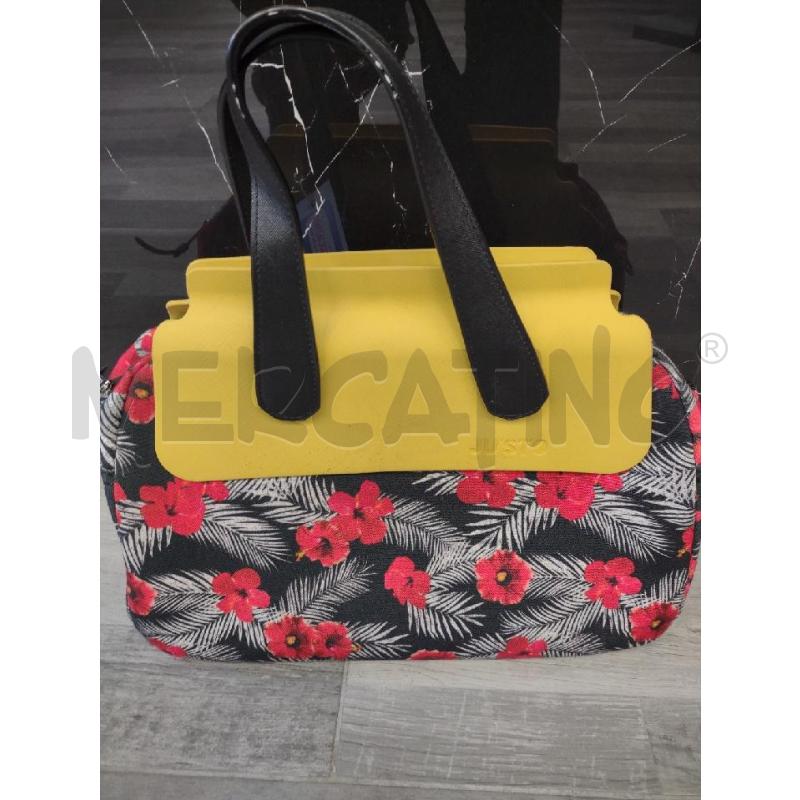 BORSA DONNA JU'STO FIORI IBISCO PTE GIALLA | Mercatino dell'Usato Settimo torinese 1