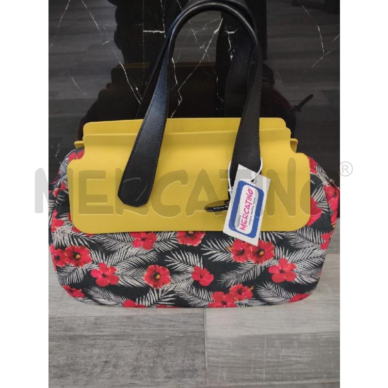 BORSA DONNA JU'STO FIORI IBISCO PTE GIALLA | Mercatino dell'Usato Settimo torinese 2