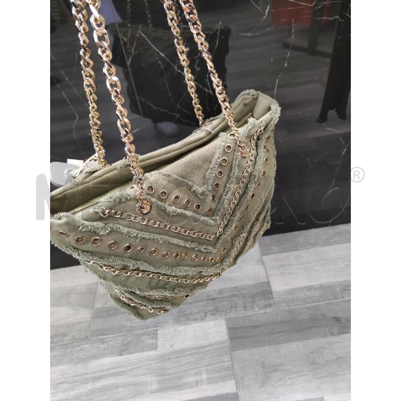 BORSA DONNA LA CARRIE VERDONE CERCHIETTI DORATI | Mercatino dell'Usato Settimo torinese 2
