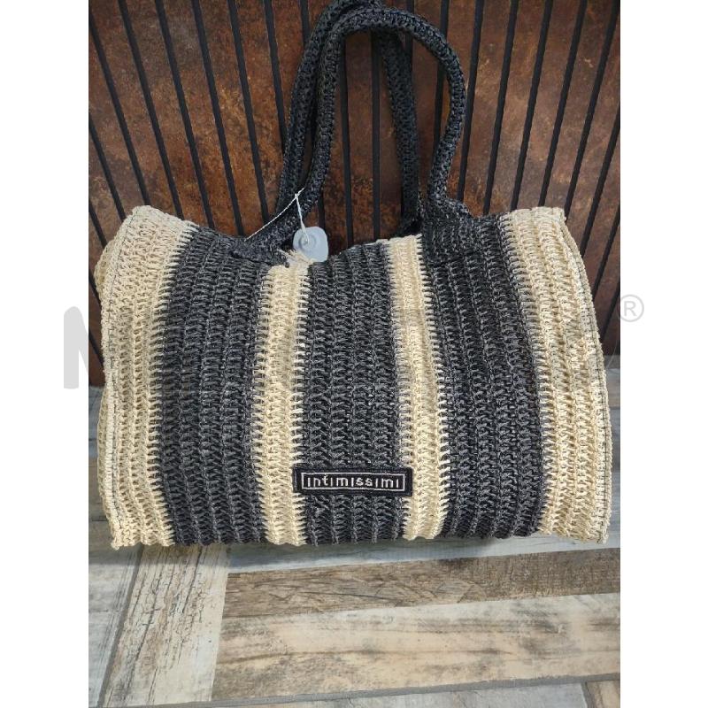 BORSA DONNA MARE INTIMISSIMI PAGLIA RIGHE NERE | Mercatino dell'Usato Settimo torinese 1