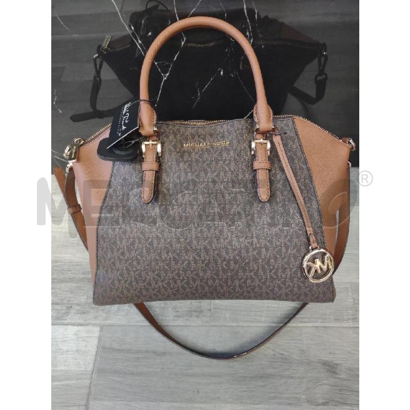 BORSA DONNA MICHAEL KORS MARRONE NERA LOGHI | Mercatino dell'Usato Settimo torinese 1