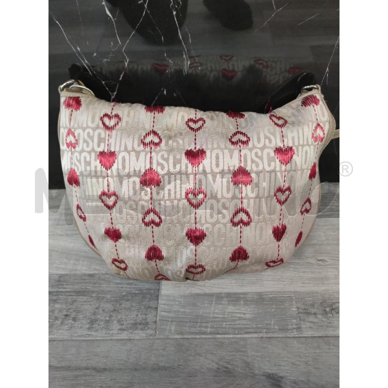 BORSA DONNA MOSCHINO BEIGE CUORI RICAM ROSSI PROFILI PELLE | Mercatino dell'Usato Settimo torinese 2