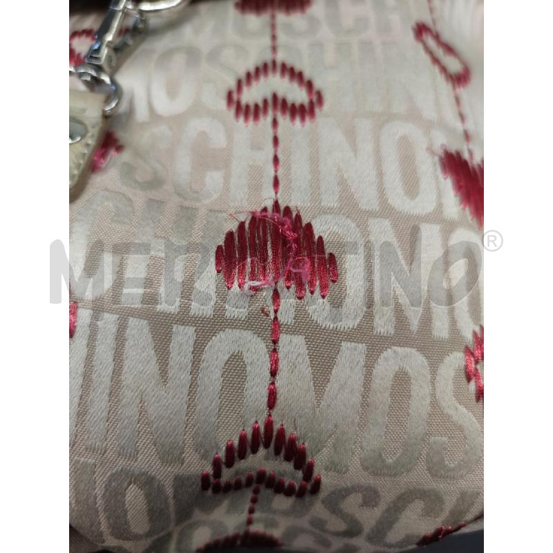 BORSA DONNA MOSCHINO BEIGE CUORI RICAM ROSSI PROFILI PELLE | Mercatino dell'Usato Settimo torinese 4