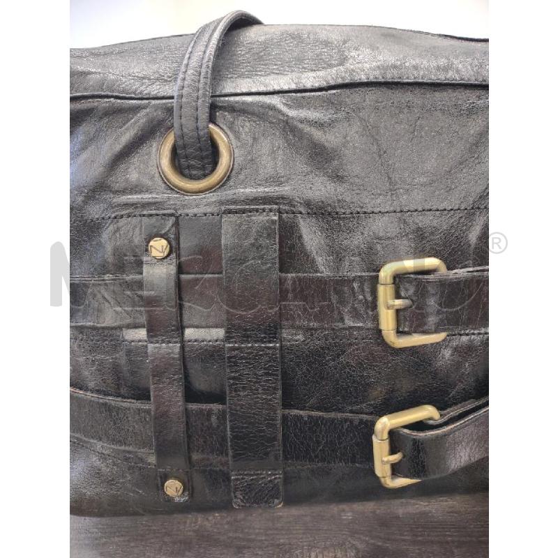 BORSA DONNA NANNINI PELLE NERA CINTURINI DOPPI | Mercatino dell'Usato Settimo torinese 3