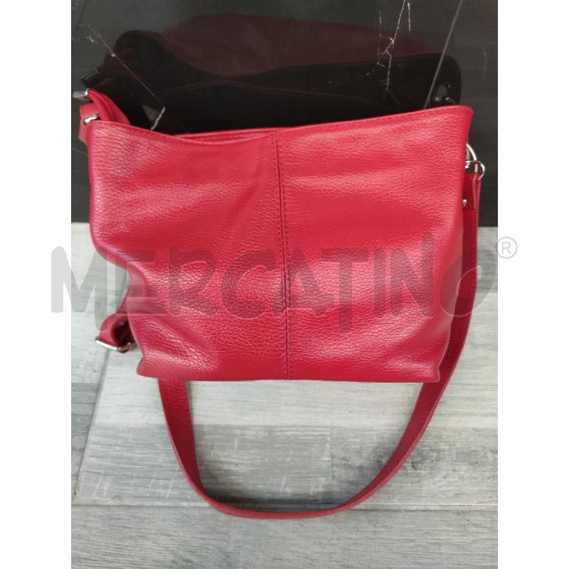 BORSA DONNA PELLE MARTELLATA ROSSA | Mercatino dell'Usato Settimo torinese 1