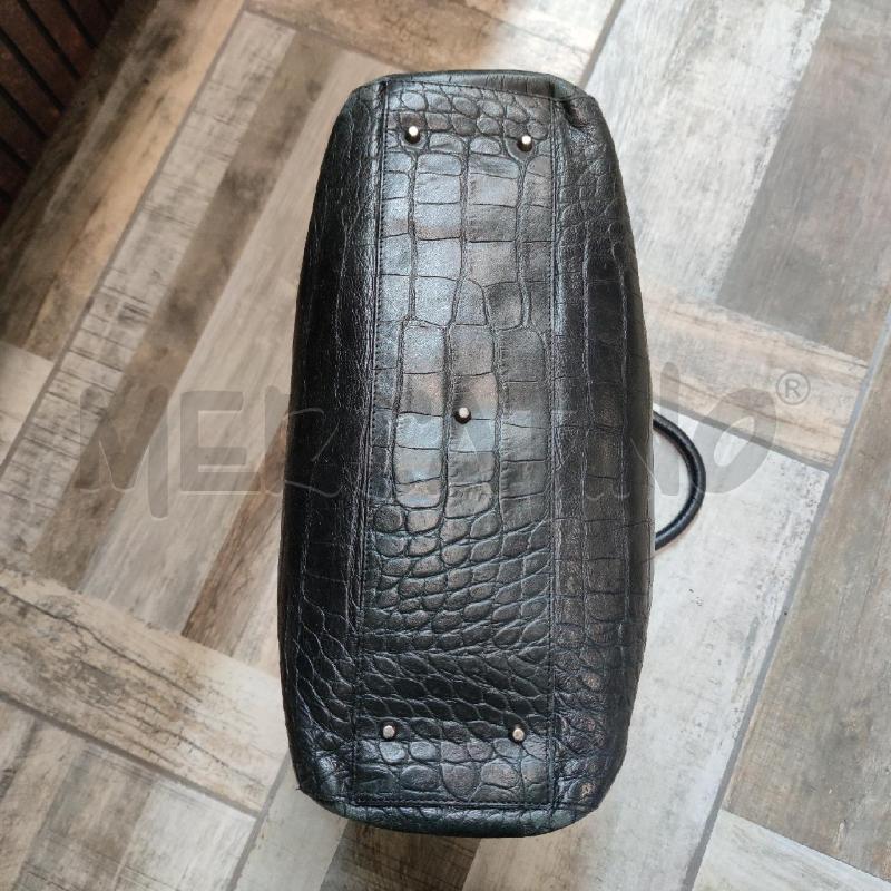 BORSA DONNA PELLE STAMPA COCCO NERA | Mercatino dell'Usato Settimo torinese 3