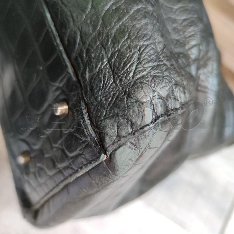 BORSA DONNA PELLE STAMPA COCCO NERA | Mercatino dell'Usato Settimo torinese 4