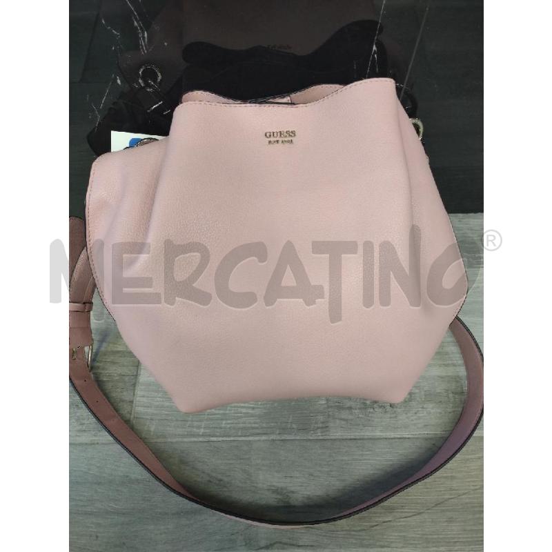 BORSA DONNA ROSA ECO PELLE GUESS A MANO/TRACOLLA | Mercatino dell'Usato Settimo torinese 1