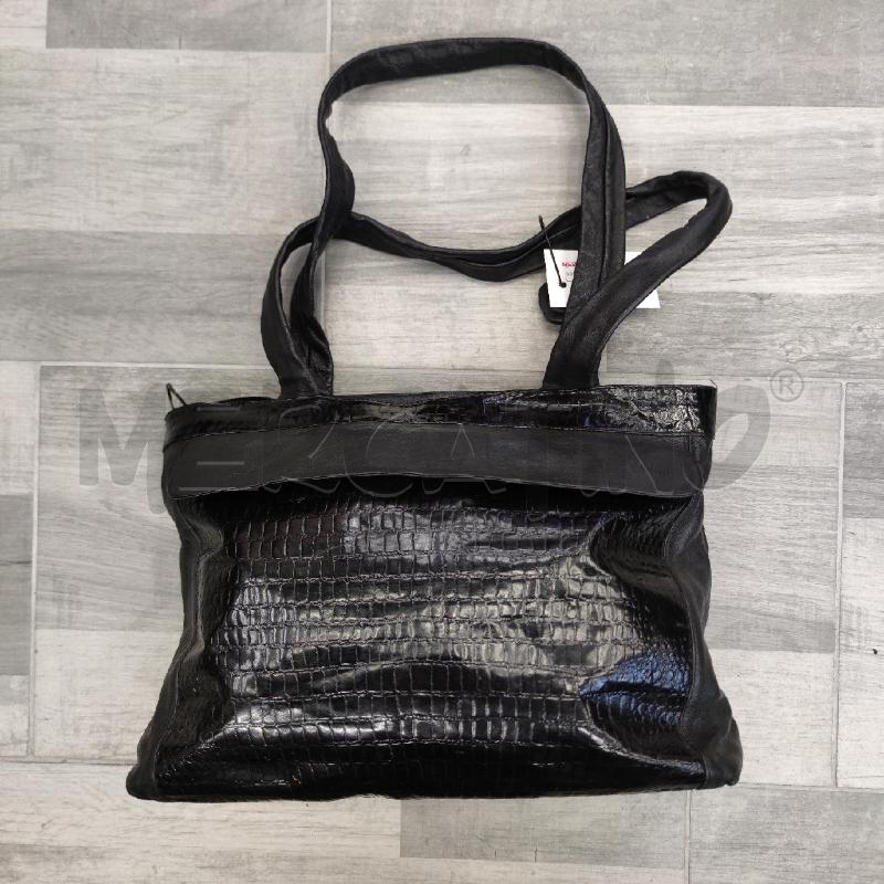 BORSA DONNA SABINA PELLE STAMPA COCCO NERA | Mercatino dell'Usato Settimo torinese 1