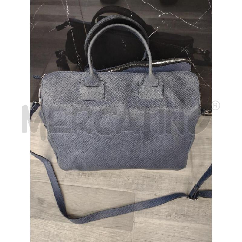 BORSA DONNA TANNERIE PELLE STAMPA SERPENTE BLU | Mercatino dell'Usato Settimo torinese 2