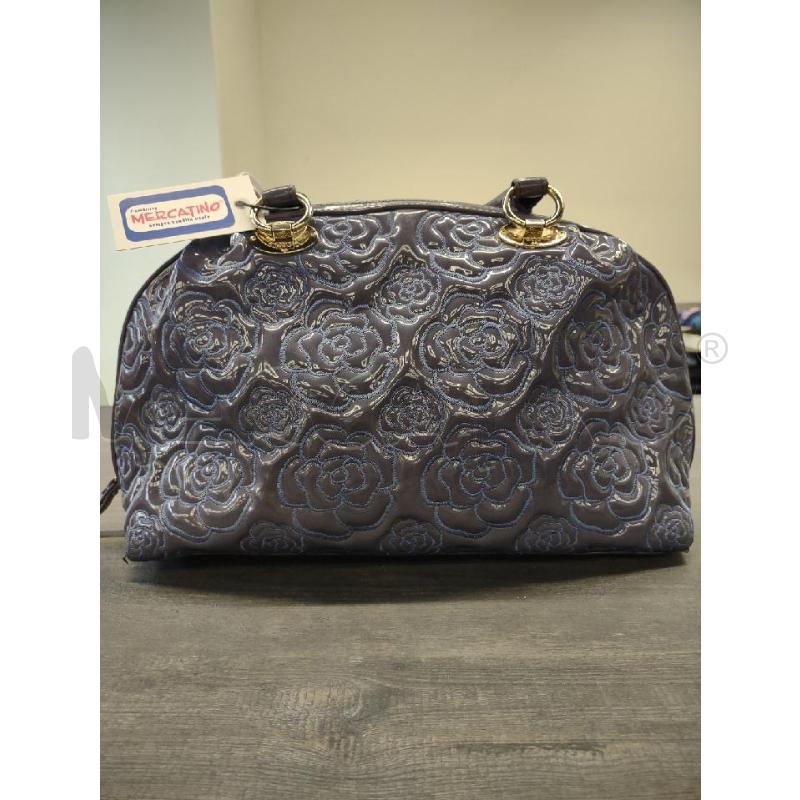 BORSA DONNA TOSCA BLU FIORI VERNICE  | Mercatino dell'Usato Settimo torinese 1