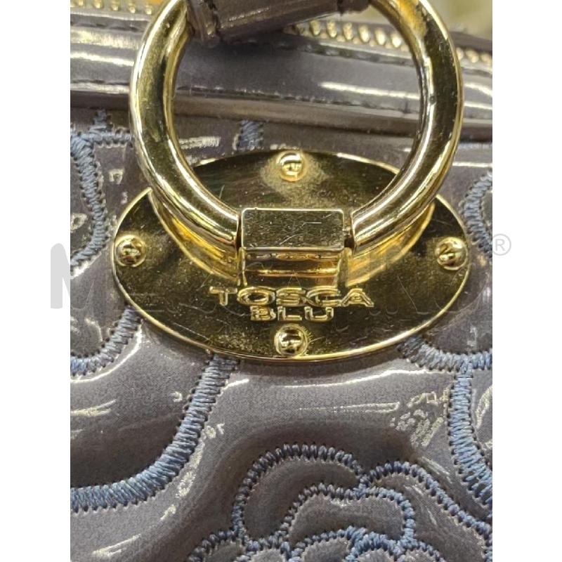 BORSA DONNA TOSCA BLU FIORI VERNICE  | Mercatino dell'Usato Settimo torinese 4