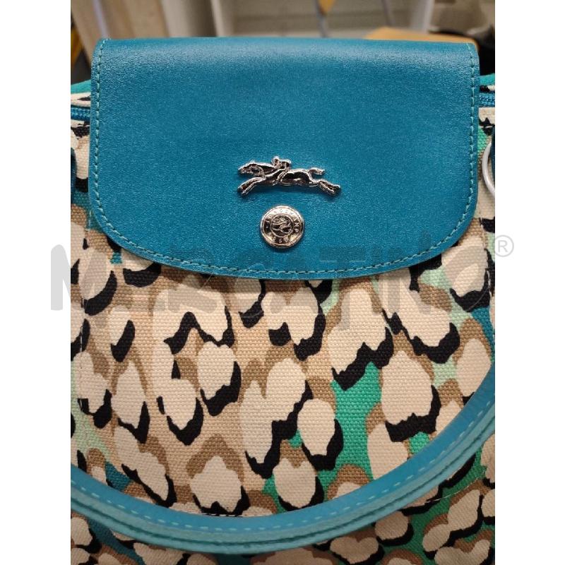 BORSA LONGCHAMP PLIAGE TELA MACULATA MANICI AZZURRI | Mercatino dell'Usato Settimo torinese 3