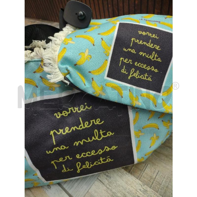 BORSA+POCHETTE MARE LE PANDORINE AZZURRE BANANE | Mercatino dell'Usato Settimo torinese 3
