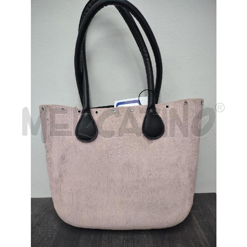 BORSA ROSA MANICI NERI MOTIVO RIGATO RILIEVO | Mercatino dell'Usato Settimo torinese 1