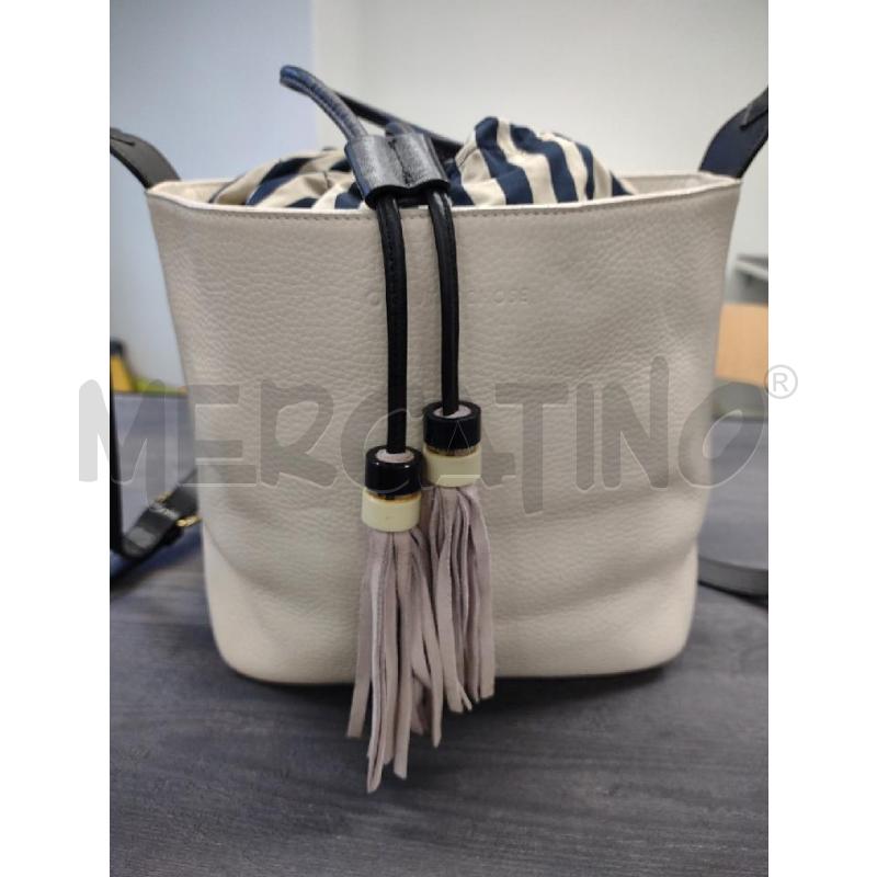BORSA SECCHIELLO L'AUTRE CHOSE PELLE PANNA CON SACCA INTERNA RIGHE | Mercatino dell'Usato Settimo torinese 2