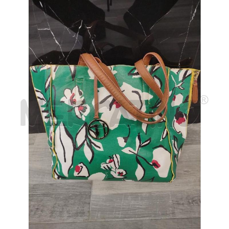 BORSA TRUSSARDI JEANS VERDE GIALLA DOUBLE FACE | Mercatino dell'Usato Settimo torinese 1