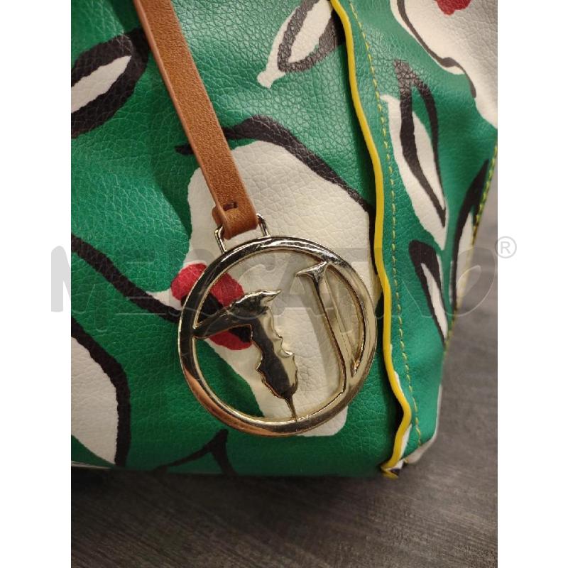 BORSA TRUSSARDI JEANS VERDE GIALLA DOUBLE FACE | Mercatino dell'Usato Settimo torinese 3