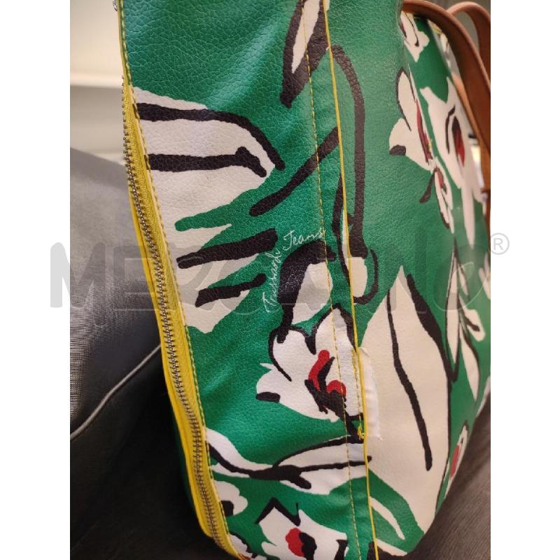 BORSA TRUSSARDI JEANS VERDE GIALLA DOUBLE FACE | Mercatino dell'Usato Settimo torinese 4