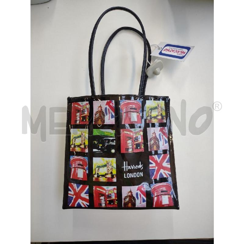 BORSETTA DONNA HARRODS LONDON NERA STAMPE | Mercatino dell'Usato Settimo torinese 1
