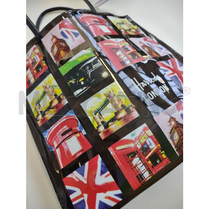 BORSETTA DONNA HARRODS LONDON NERA STAMPE | Mercatino dell'Usato Settimo torinese 2