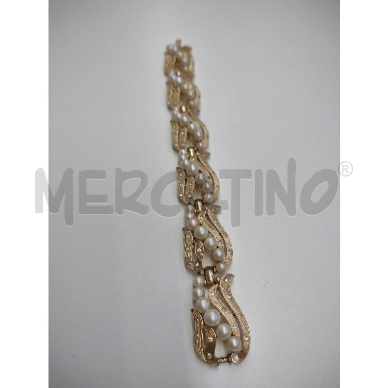 BRACCIALE TRIFARI DORATO PERLE ZIRCONCINI | Mercatino dell'Usato Settimo torinese 1
