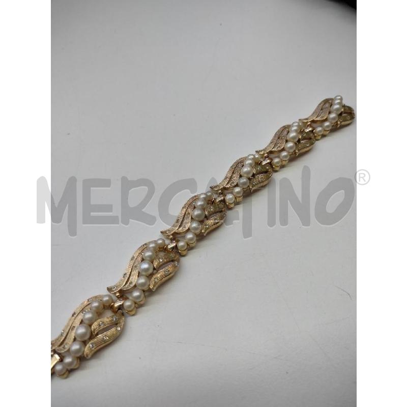 BRACCIALE TRIFARI DORATO PERLE ZIRCONCINI | Mercatino dell'Usato Settimo torinese 2
