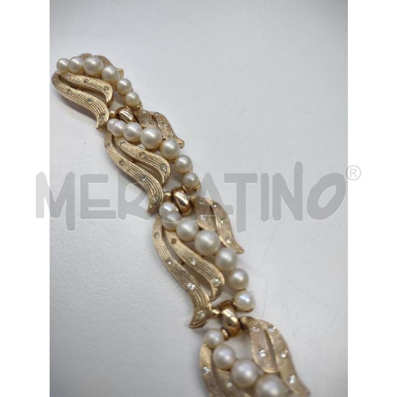 BRACCIALE TRIFARI DORATO PERLE ZIRCONCINI | Mercatino dell'Usato Settimo torinese 4