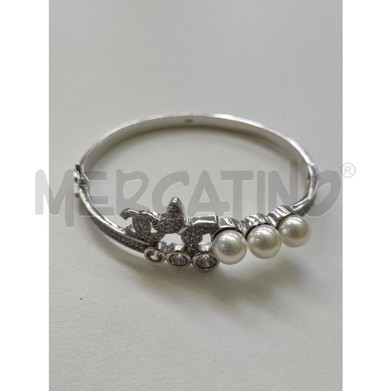 BRACCIALE ZIRCONCINI PERLE FARFALLA A | Mercatino dell'Usato Settimo torinese 1