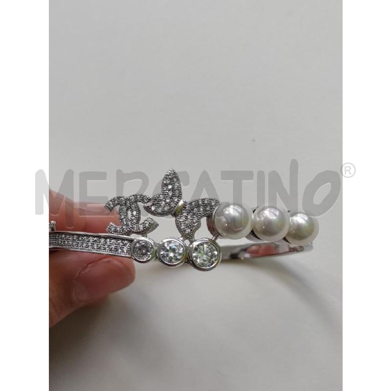 BRACCIALE ZIRCONCINI PERLE FARFALLA A | Mercatino dell'Usato Settimo torinese 3