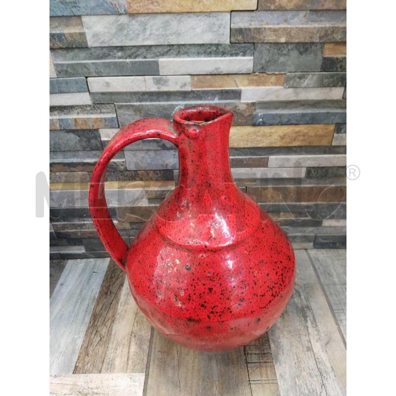 BROCCA CERAMICA ROSSA SMALTATA CON MANICO | Mercatino dell'Usato Settimo torinese 3