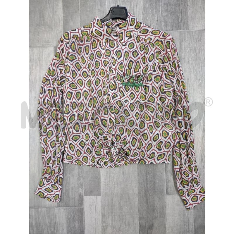 CAMICIA DONNA MALIPARMI BIANCA MOTIVO GIALLO VERDE MATTONE | Mercatino dell'Usato Settimo torinese 1