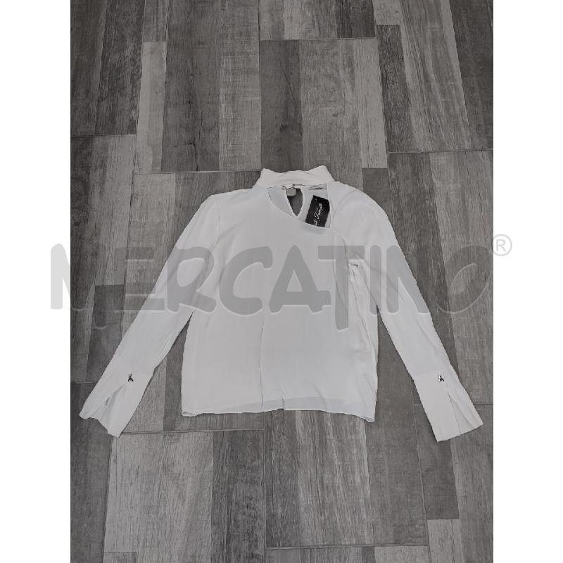 CAMICIA DONNA PATRIZIA PEPE BIANCA IN VISCOSA SCOLLO V | Mercatino dell'Usato Settimo torinese 1