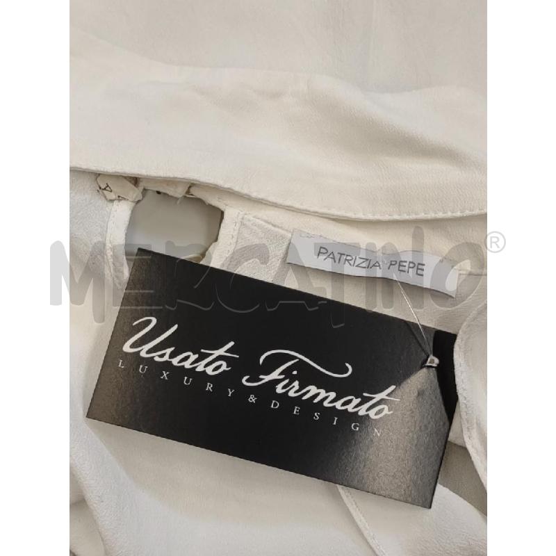 CAMICIA DONNA PATRIZIA PEPE BIANCA IN VISCOSA SCOLLO V | Mercatino dell'Usato Settimo torinese 3