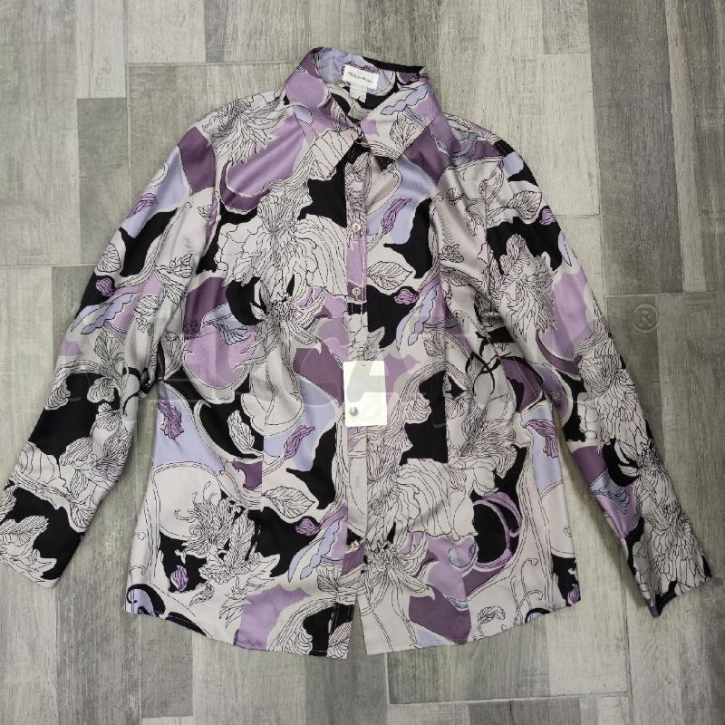 CAMICIA DONNA PETER HAHN SETA VIOLA FIORI NUOVA  | Mercatino dell'Usato Settimo torinese 1