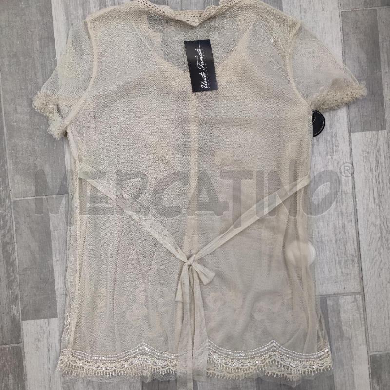 CAMICIA DONNA SITA MURT BEIGE RETATO PERLINE COLLETTO RICAMO  | Mercatino dell'Usato Settimo torinese 2