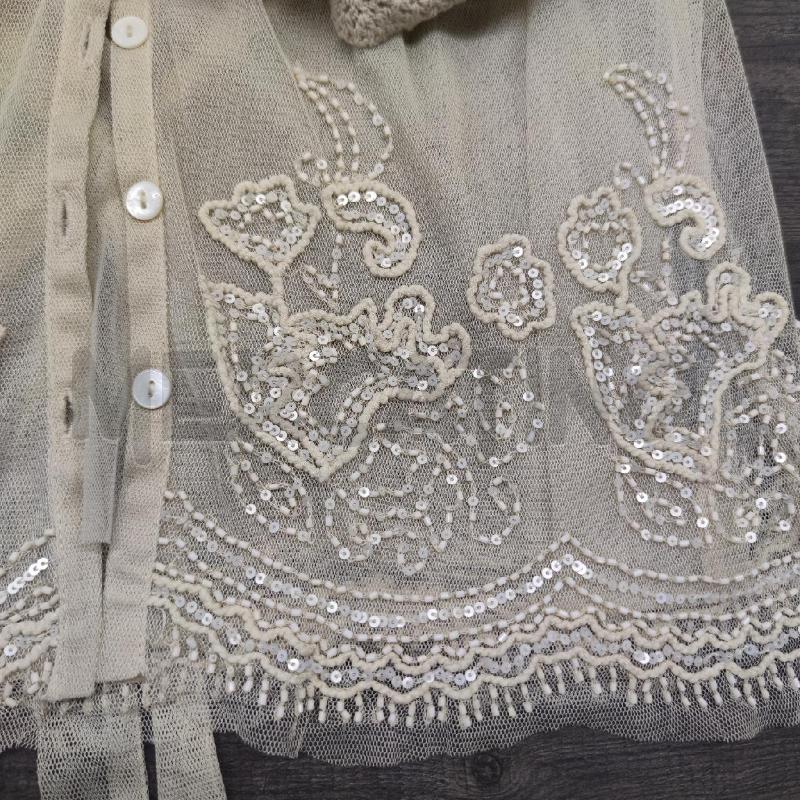 CAMICIA DONNA SITA MURT BEIGE RETATO PERLINE COLLETTO RICAMO  | Mercatino dell'Usato Settimo torinese 3