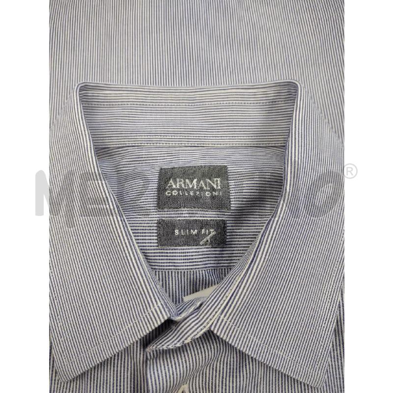 CAMICIA UOMO ARMANI COLLEZIONI SLIM FIT RIGHINE BLU | Mercatino dell'Usato Settimo torinese 3