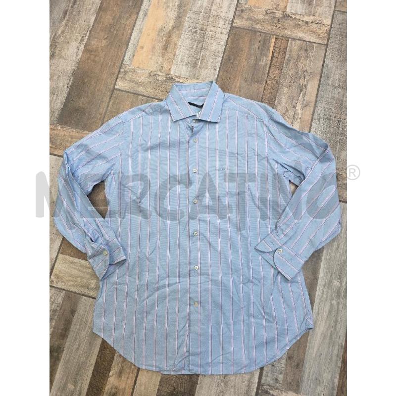 CAMICIA UOMO UNGARO CELESTE RIGHE ROSA | Mercatino dell'Usato Settimo torinese 1