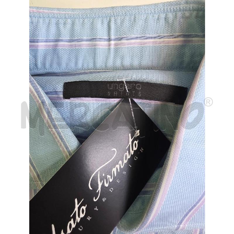CAMICIA UOMO UNGARO CELESTE RIGHE ROSA | Mercatino dell'Usato Settimo torinese 4