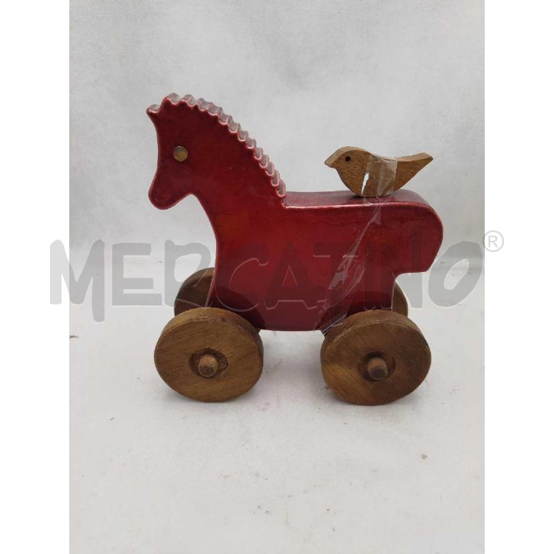 CAVALLO ROSSO CERAMICA VALDOSTANA CON RUOTE | Mercatino dell'Usato Settimo torinese 1