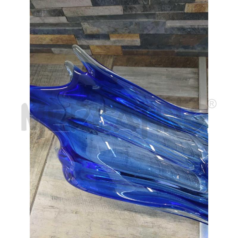 CENTROTAVOLA VETRO DESIGN BLU MURANO | Mercatino dell'Usato Settimo torinese 3