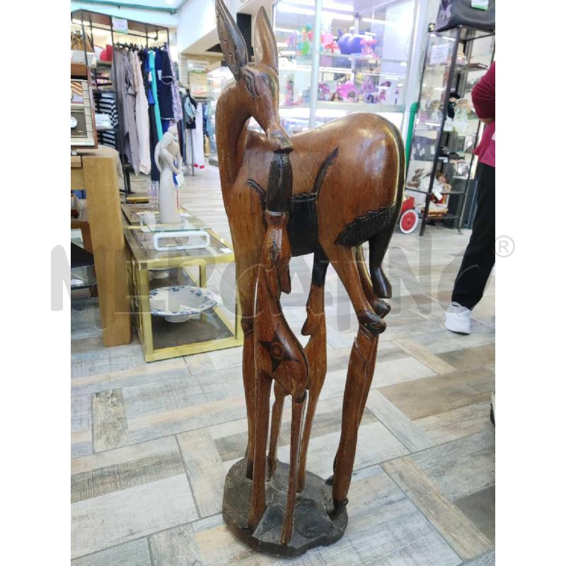CERVO ETNICO IN LEGNO STATUA | Mercatino dell'Usato Settimo torinese 1