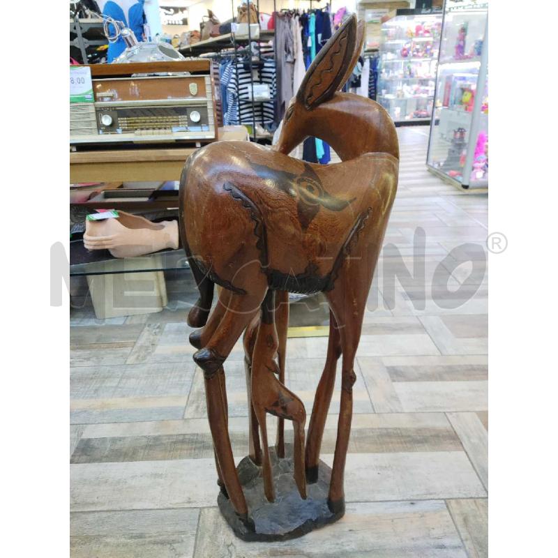 CERVO ETNICO IN LEGNO STATUA | Mercatino dell'Usato Settimo torinese 2