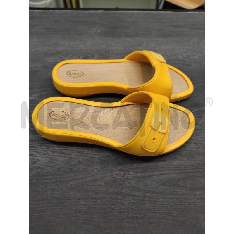 CIABATTE DONNA DR SCHOLL GIALLE GOMMA LEGNO  | Mercatino dell'Usato Settimo torinese 1