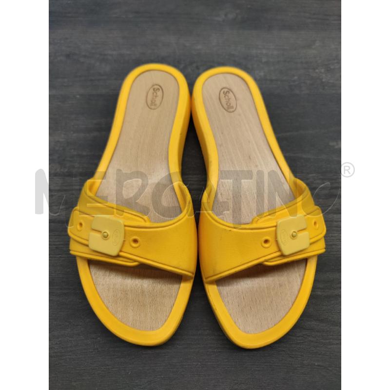 CIABATTE DONNA DR SCHOLL GIALLE GOMMA LEGNO  | Mercatino dell'Usato Settimo torinese 2