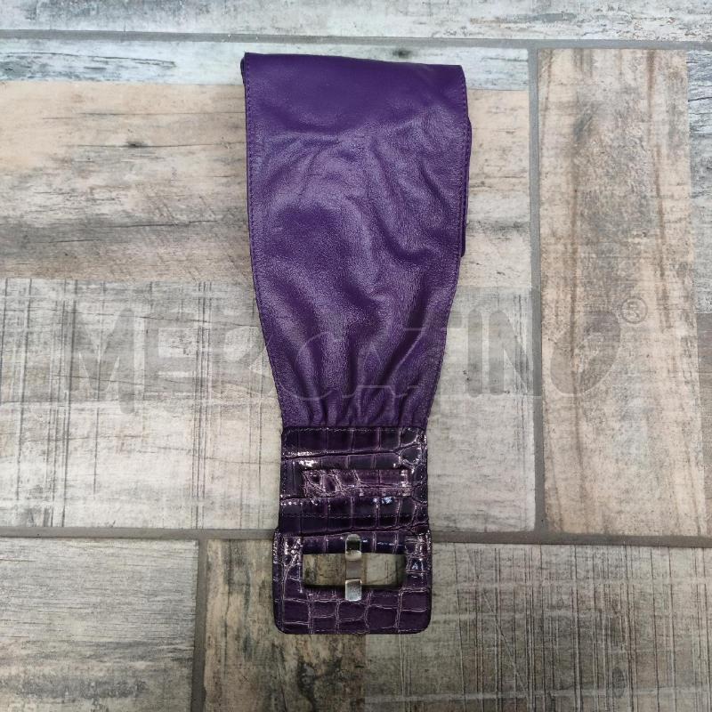 CINTURA DONNA LUISA SPAGNOLI PELLE VIOLA FIBBIA STAMPA COCCO | Mercatino dell'Usato Settimo torinese 1